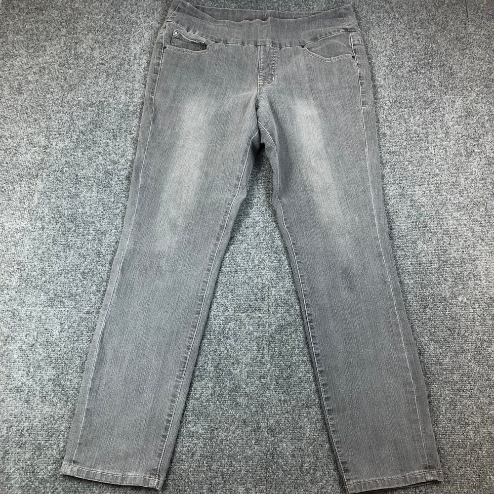 Jag Jeans Womens Size 14 High Rise Skinny Pull On Grey Denim Jeans